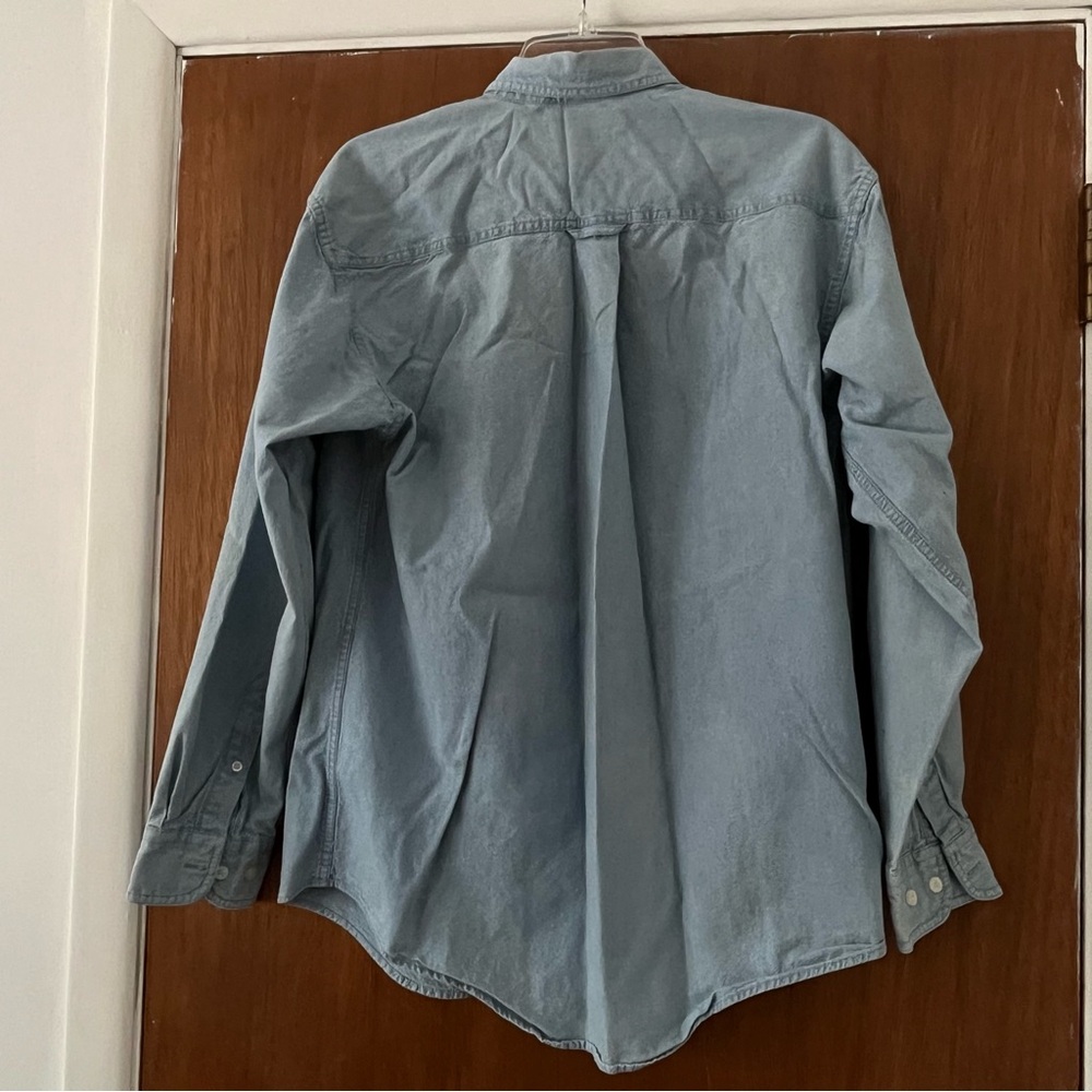 Warner Bros. Studio Store Vintage Medium Blue Unisex Denim Button Down Shirt - Picture 6 of 8
